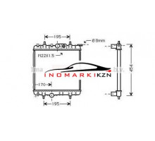 Радиатор PEUGEOT 206 1.1-1.6 98- на Peugeot 206 (1998–2012)