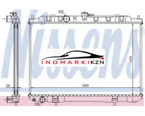Купить Радиатор двигателя NISSENS 68705A на Nissan X-Trail I (2000–2007) в Казани