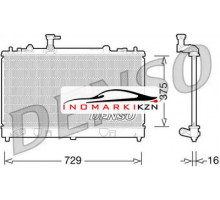 Радиатор охлаждение двигателя DENSO DRM44028 на Mazda 6 I (GG) (2002–2005)