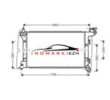 Радиатор TOYOTA COROLLA 1.4 1.6 02- на TOYOTA COROLLA E120