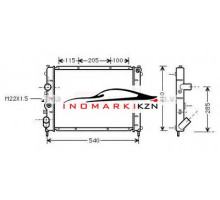 Радиатор RENAULT KANGOO CLIO 1.2-1.6 1.9D +A C 98-