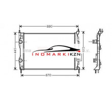 Радиатор двигателя Nissan Qashqai I (2006–2010) AVA DNA2278